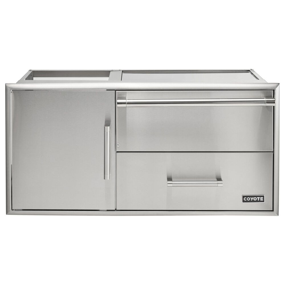 Coyote Outdoor 42" Access Door with Storage and Warming Drawer in Stainless Steel, , large