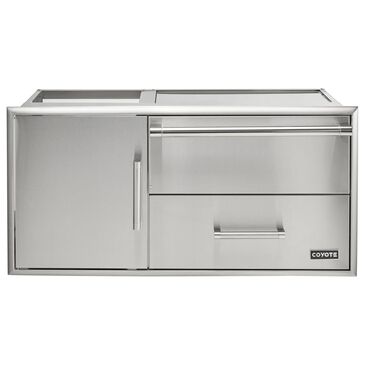 Coyote Outdoor 42" Access Door with Storage and Warming Drawer in Stainless Steel, , large