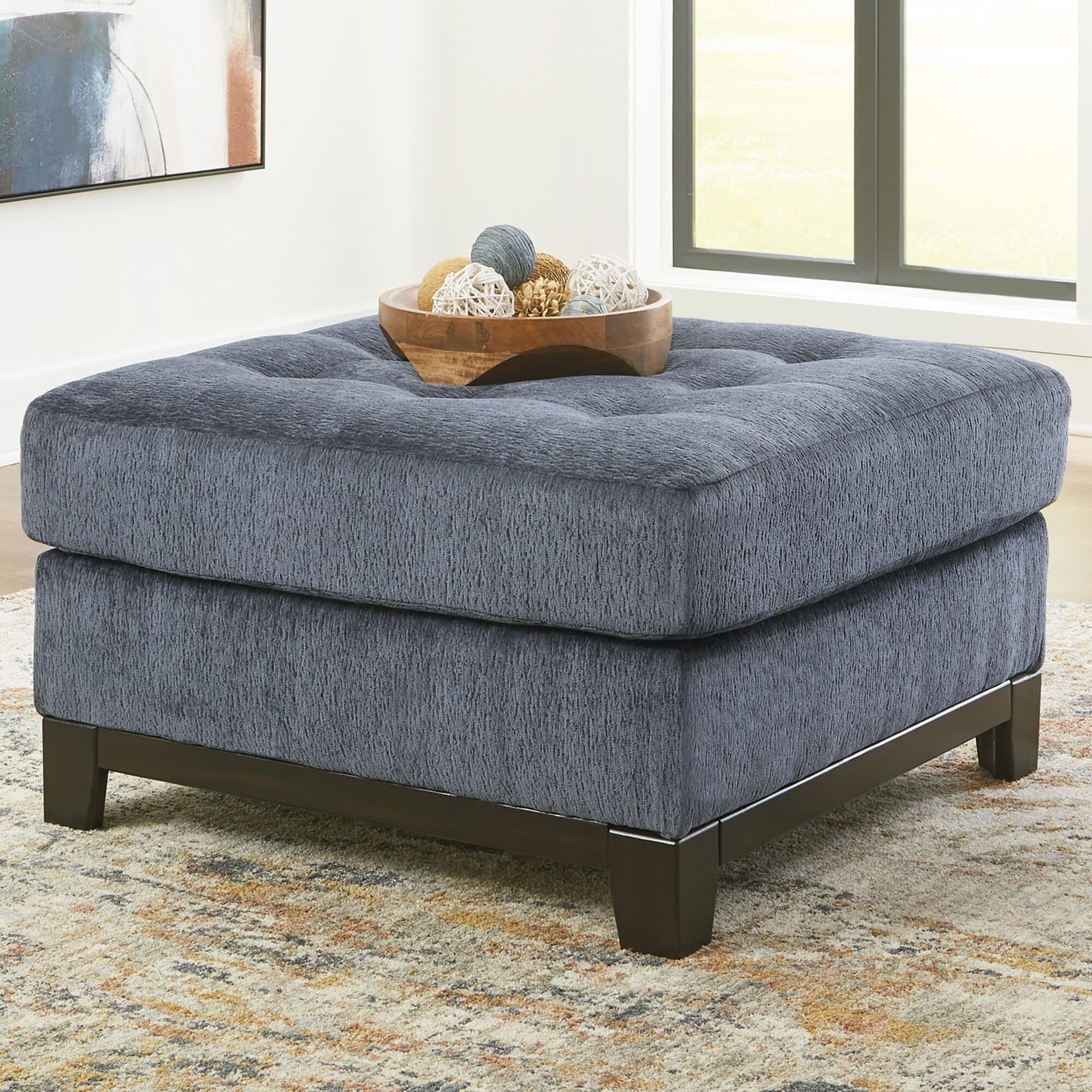 Ashley オットマン Ashley Maxon Place Oversized Accent Ottoman in Navy