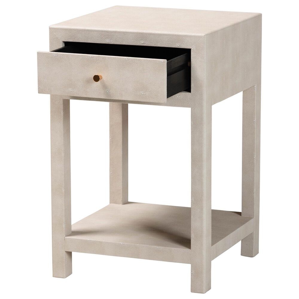 Baxton Studio Dansby 1-Drawer End Table in Beige, , large