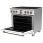 Cafe 6.2 Cu. Ft. Freestanding Natural Gas Range in Matte White and Brushed Bronze, , large