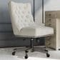 Linon Home Decor Della Office Chair with Natural Cushion in Gray Wash, , large