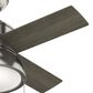 Hunter Loki 36" Ceiling Fan with LED Lights in Brushed Nickel, , large
