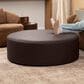 Jaxx Candler Round Ottoman in Chocolate, , large