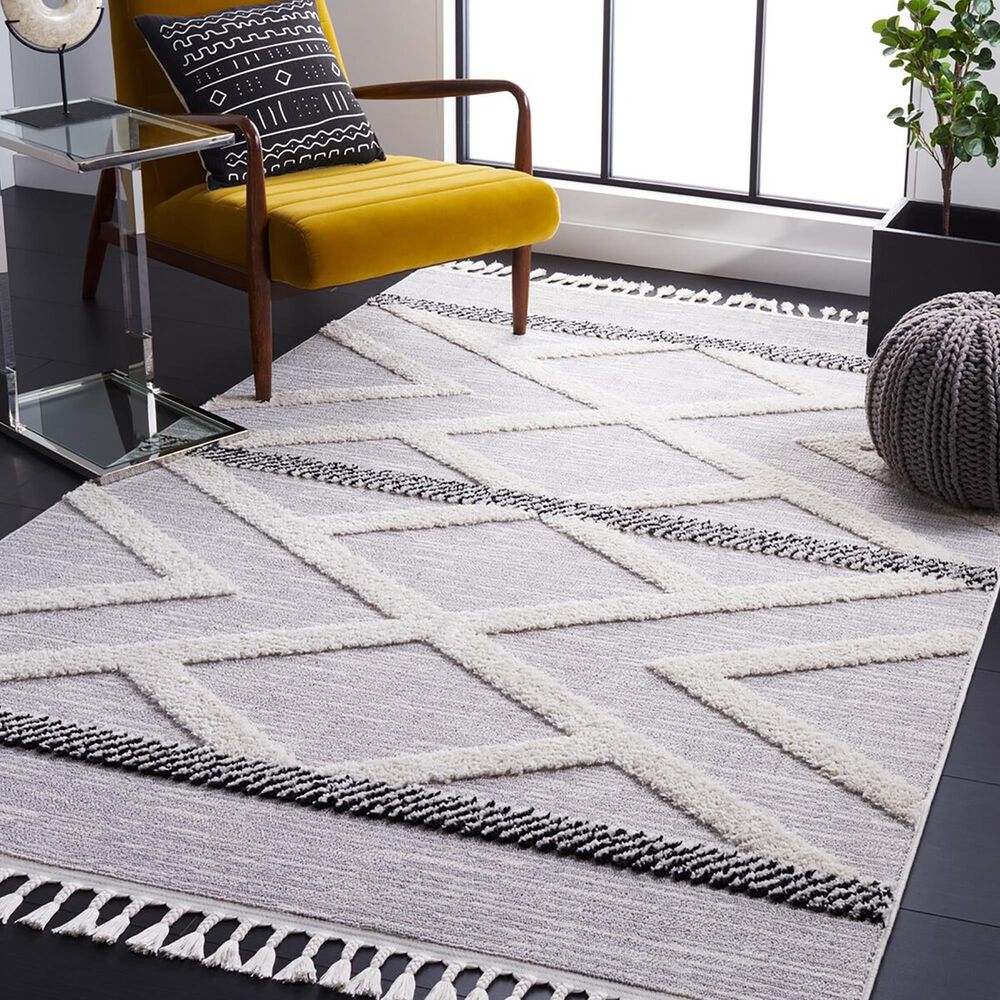Safavieh Marrakesh MRK564F 5&#39;3&quot; x 7&#39;6&quot; Grey and Ivory Area Rug, , large