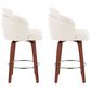LumiSource Dahlia Swivel Counter Stool with Cream Faux Leather Upholstery in Walnut and Chrome (Set of 2), , large