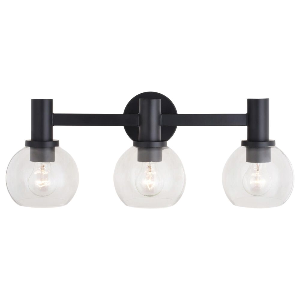Vaxcel Marshall 3-Light Bathroom Vanity in Matte Black, , large