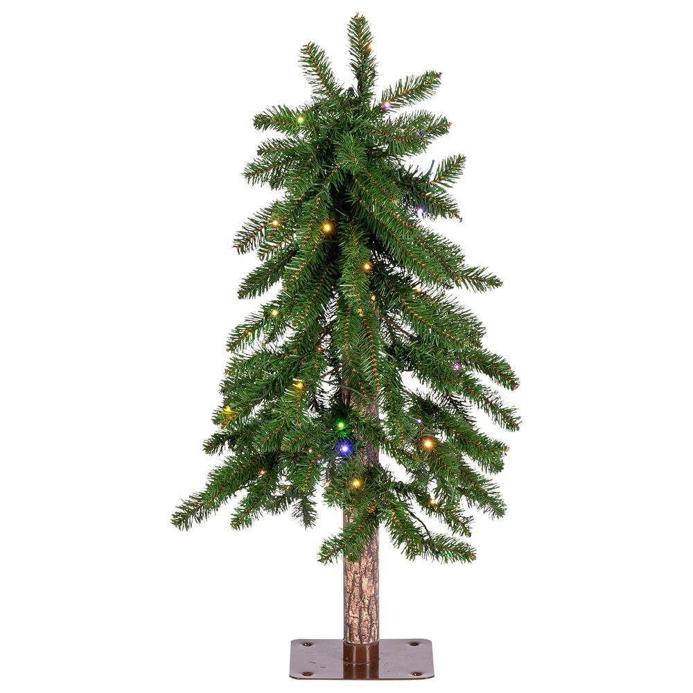 The Gerson Company 3" Alpine Pre-Lit Artificial Christmas Tree in Green, , large