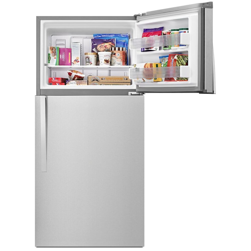 Whirlpool 19.2 Cu. Ft. Top Freezer Refrigerator with LED Interior Lighting in Monochromatic Stainless Steel, , large