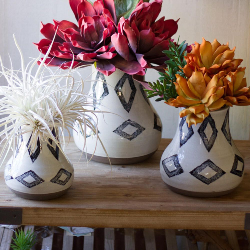Kalalou Vases in Off White (Set of 3), , large