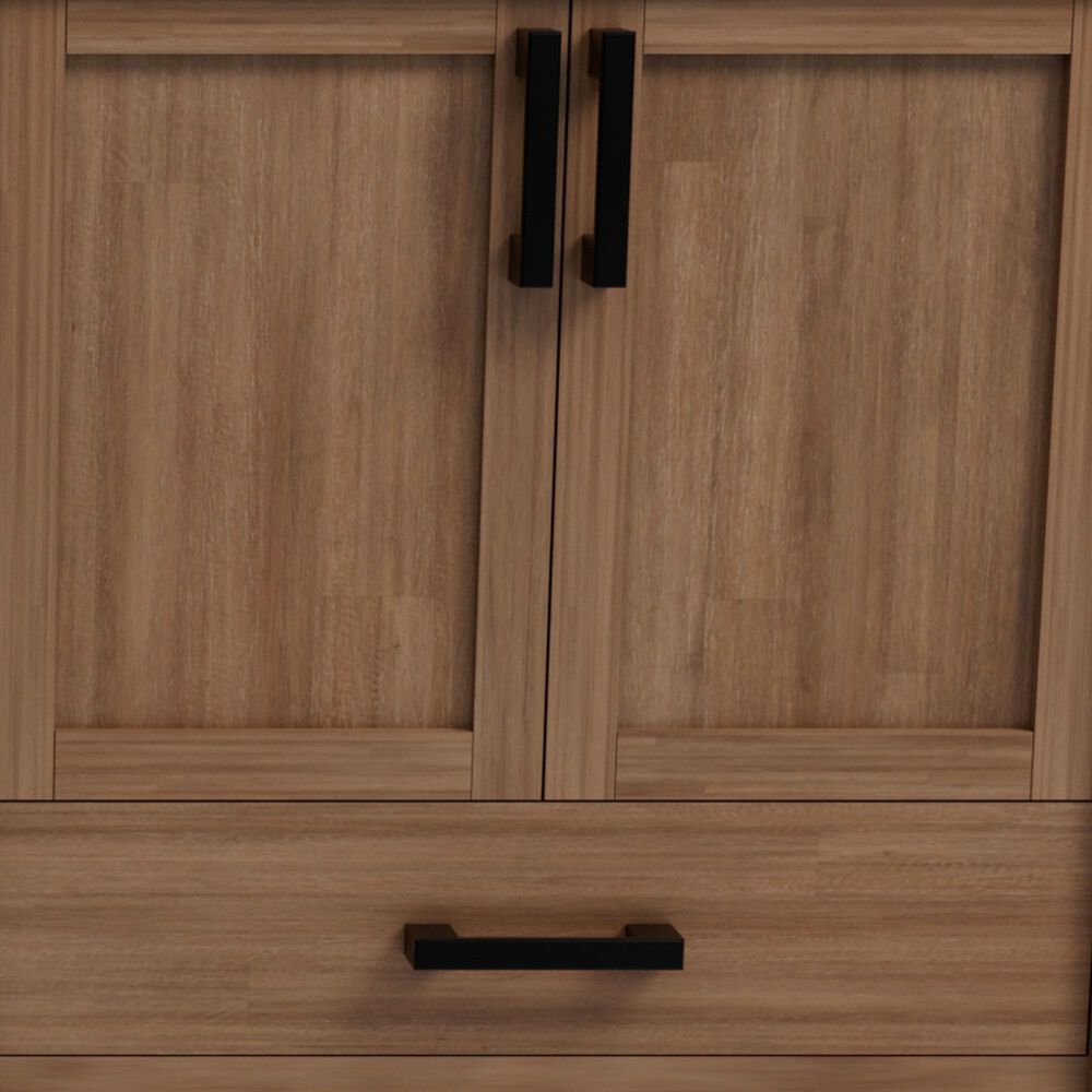 Lexora Home Ziva 80" Double Bathroom Vanity in Rustic Barnwood with 2 cm White Quartz Top and Rectangular Sinks, , large