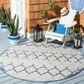 Safavieh Cabana CBN333G 6"7" Round Grey and Blue Indoor/Outdoor Area Performance Rug, , large