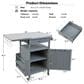 HOMLUX 40.5" Outdoor Kitchen Island with One Drawer in Blue Grey and Stainless Steel, , large