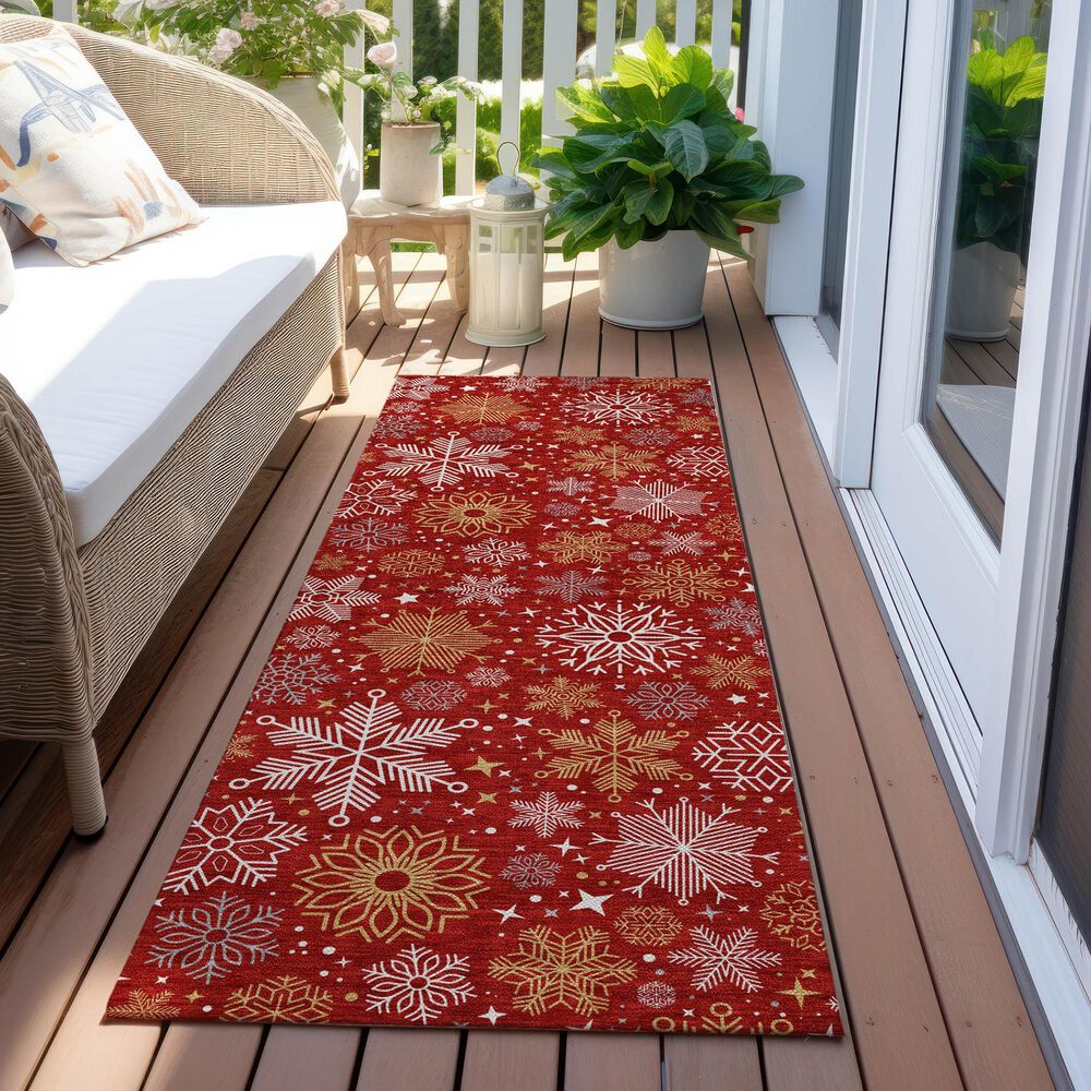 Dalyn Rug Company Wonderland WN31 2&#39;3&quot; x 7&#39;6&quot; Red Indoor/Outdoor Runner, , large