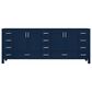 Lexora Home Jacques 84" Double Bathroom Vanity in Navy Blue with 2 cm White Cultured Marble Top and Rectangular Sinks, , large