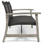 Hearth and Haven Hampton Outdoor Wicker Loveseat with Wooden Frame in Grey, , large