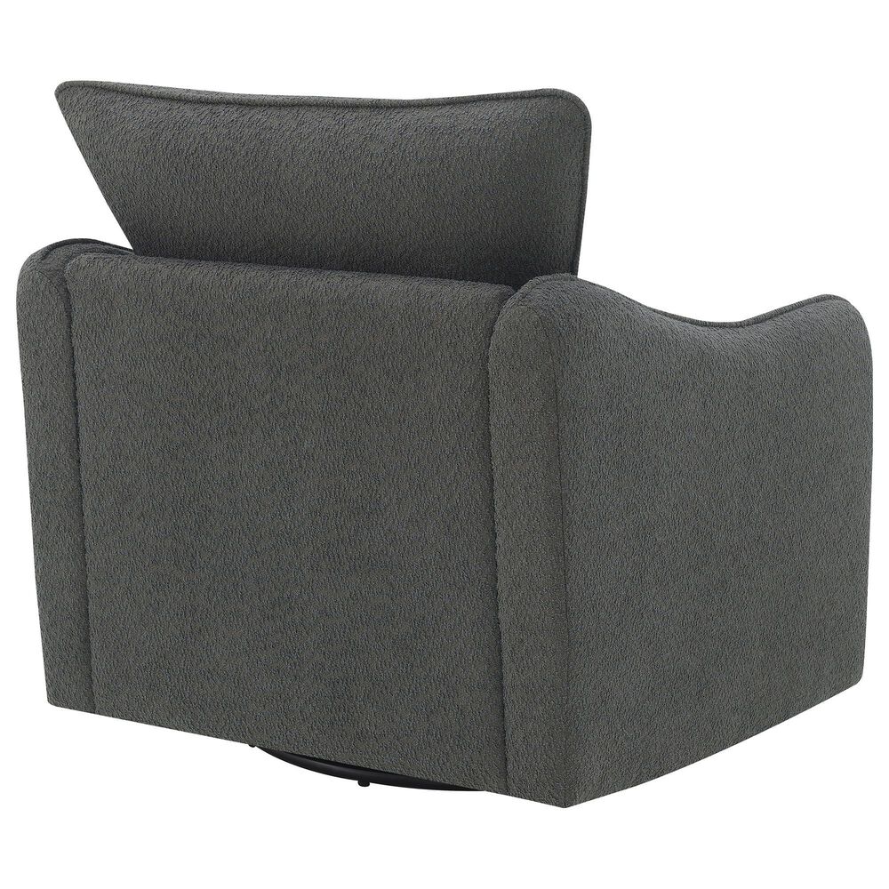 Pacific Landing Madia Swivel Glider Chair in Charcoal Grey, , large