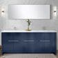 Lexora Home Lafarre 80" Double Bathroom Vanity in Navy Blue with 2 cm White Quartz Top and Rectangular Sinks, , large