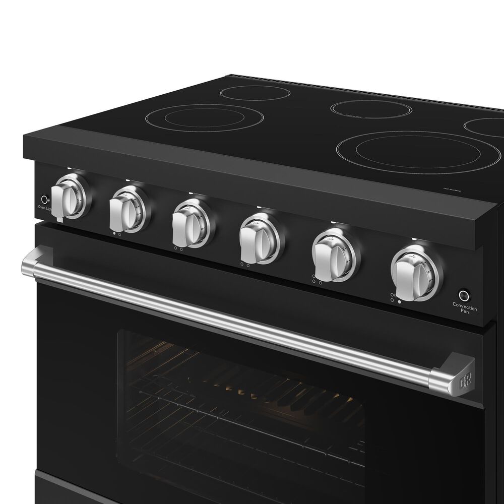 Thor Kitchen Gordon Ramsay 6 Cu. Ft. Professional Freestanding Electric Range with Stainless Steel Handle Kit in Black, , large