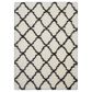 Nourison Luxe Shag LXS02 9" x 12" Ivory and Charcoal Area Rug, , large