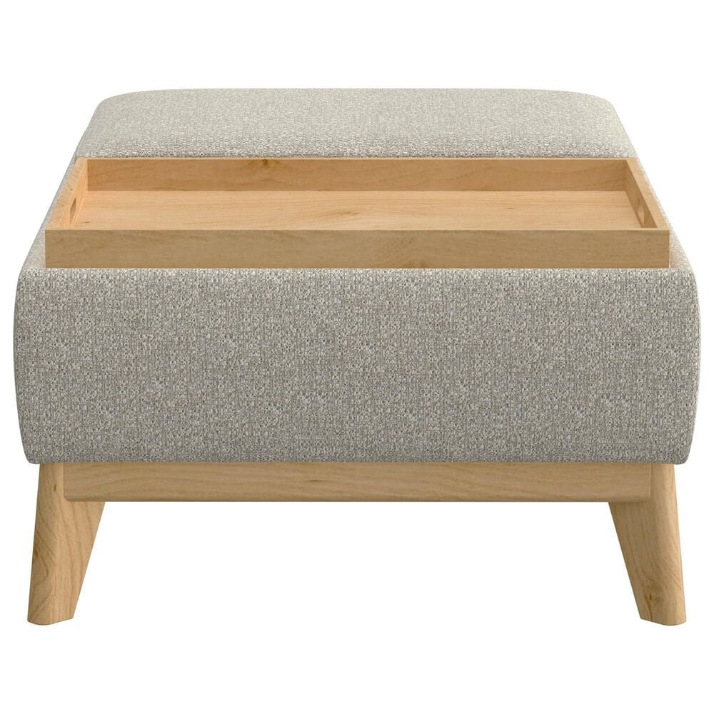 Emerald Home Furnishings Reverie Storage Ottoman with Tray White Pepper, , large