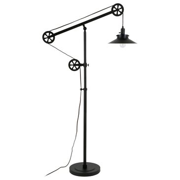 Hudson and Canal Descartes Floor Lamp in Black with Black Shade, , large