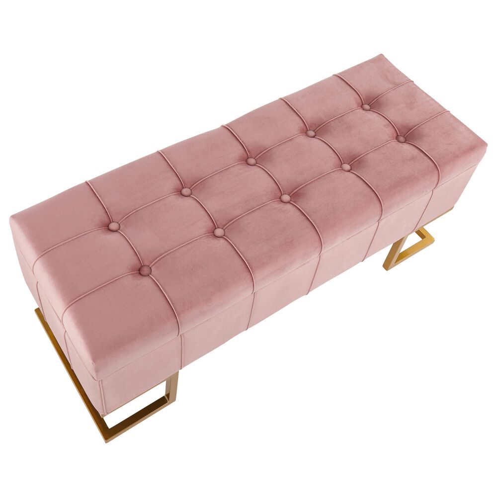 Lumisource Midas Storage Bench in Pink/Gold, , large