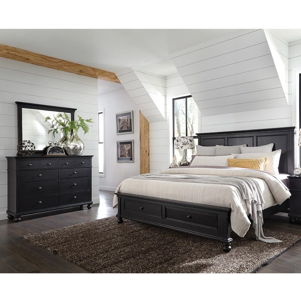 Riva Ridge Oxford 3-Piece King Storage Bedroom Set in Rubbed Black, , large
