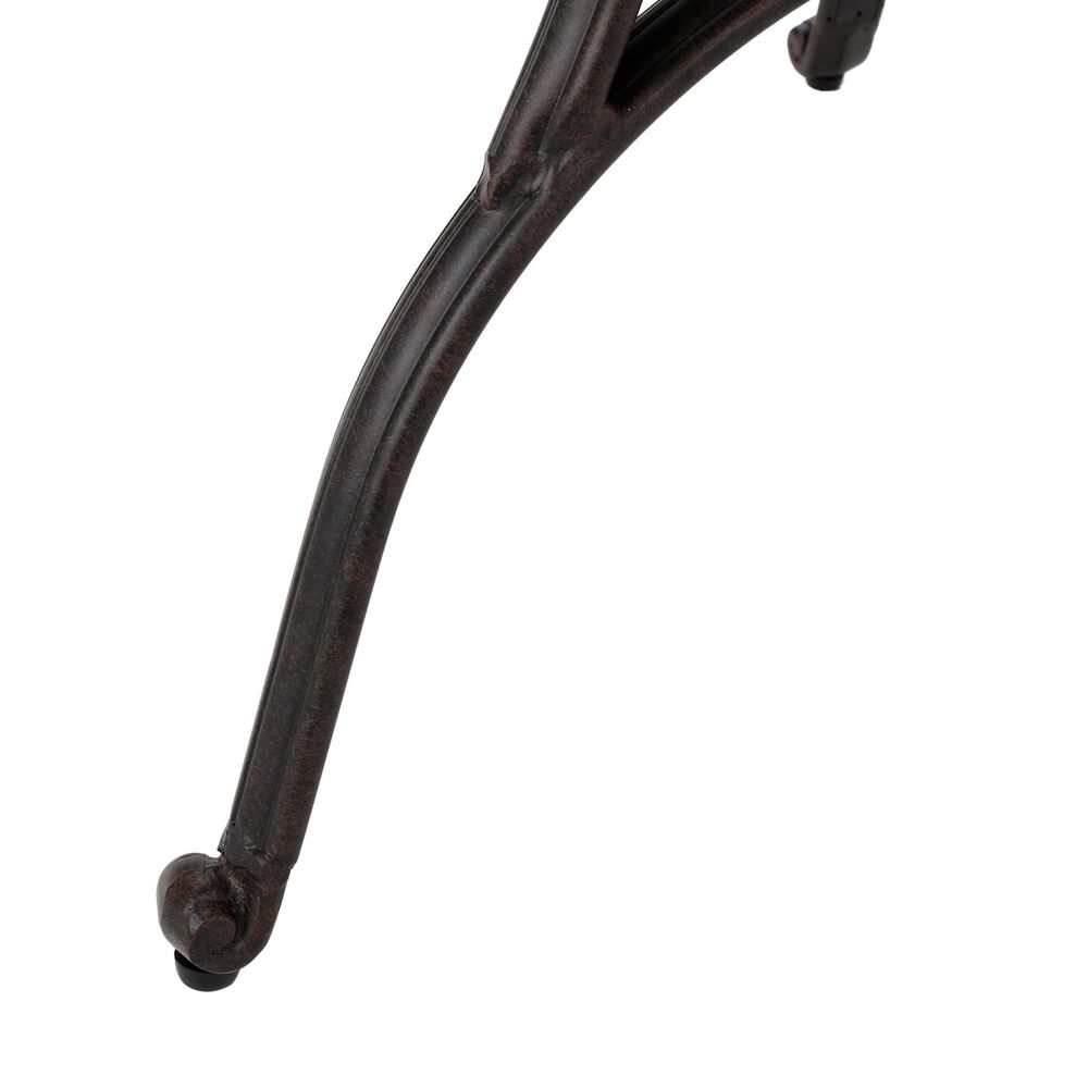 Hearth and Haven Outdoor Cast Aluminum Circular Dining Table with Curved Legs in Bronze, , large