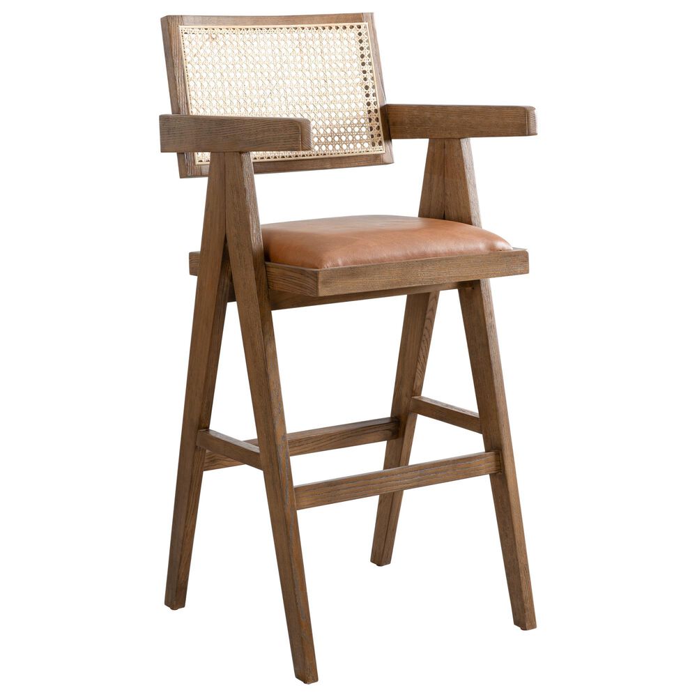 Armen Living Harley 30" Bar Stool in Nutmeg Brown, , large