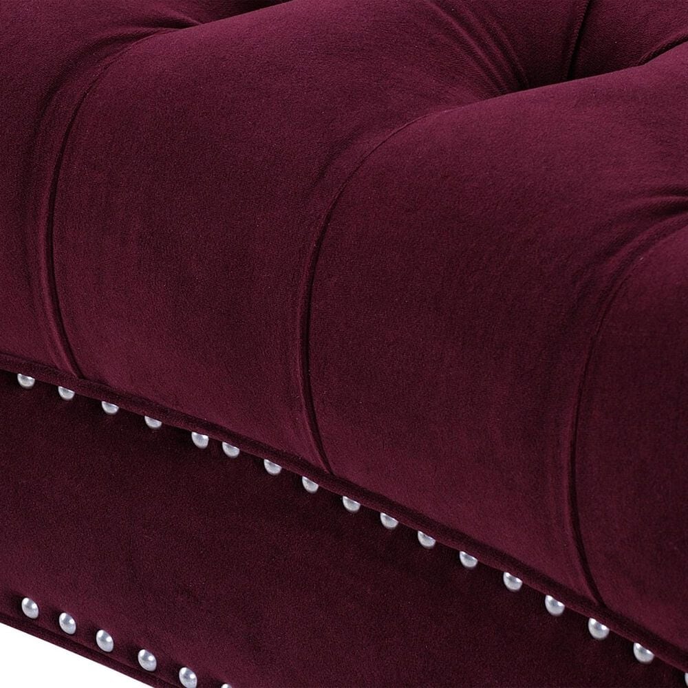 Jennifer Taylor Home La Rosa Victorian Chesterfield Loveseat in Burgundy, , large