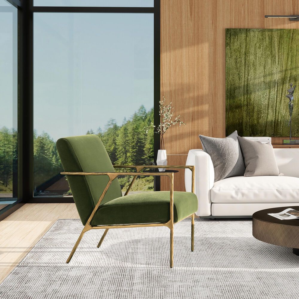 Jennifer Taylor Home Aerin Accent Chair in Olive Green, , large