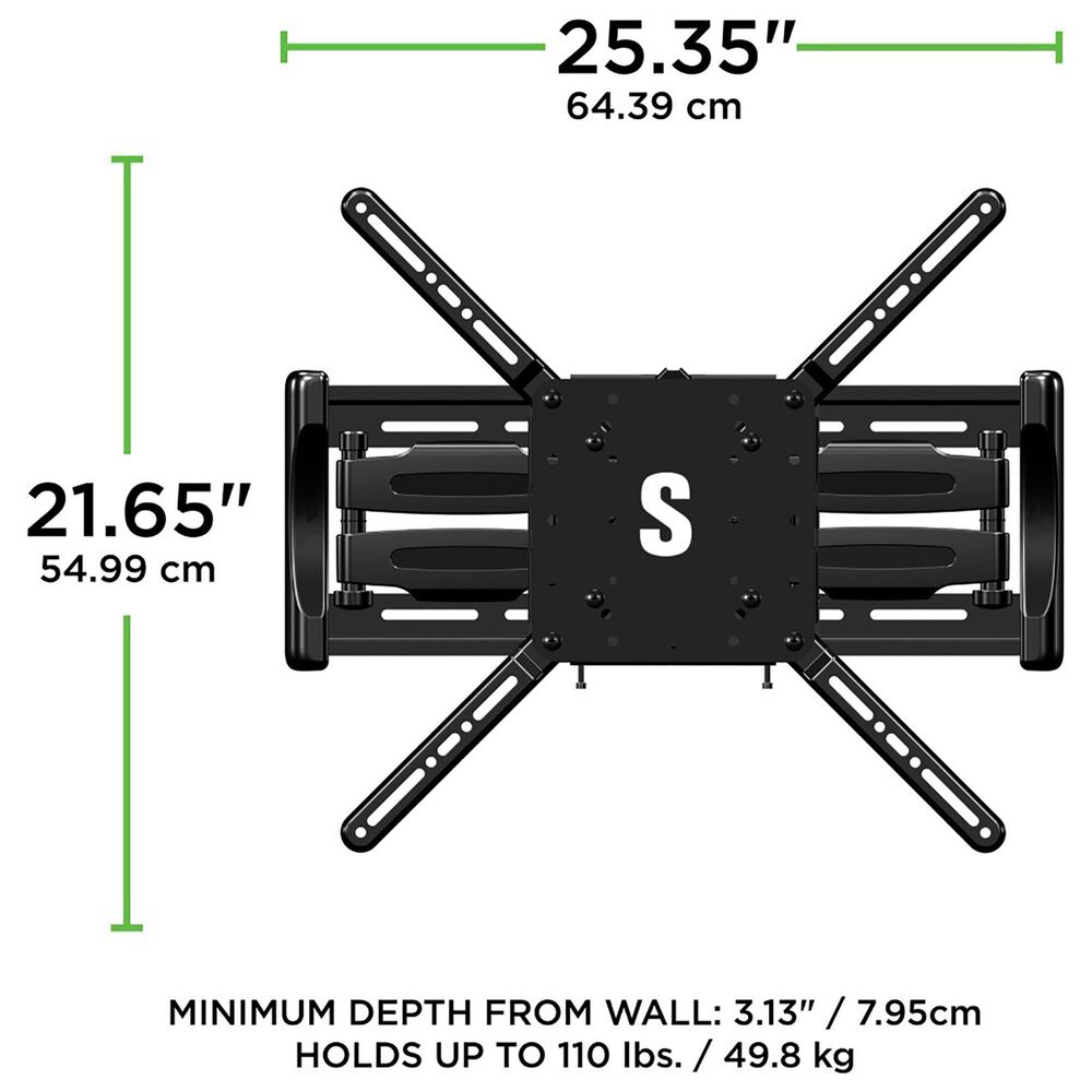 Secura Full Motion Wall Mount for 42&quot; - 90&quot; Flat-Panel TVs in Black, , large