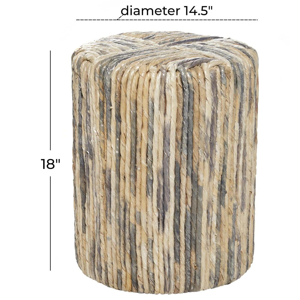 Maple and Jade Banana Leaf Woven End Table in Black, Brown, Light Brown and White, , large