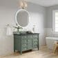 James Martin Vanities Brittany 48" Single Bathroom Vanity in Smokey Celadon with 3 cm Charcoal Soapstone Quartz Top and Rectangular Sink, , large