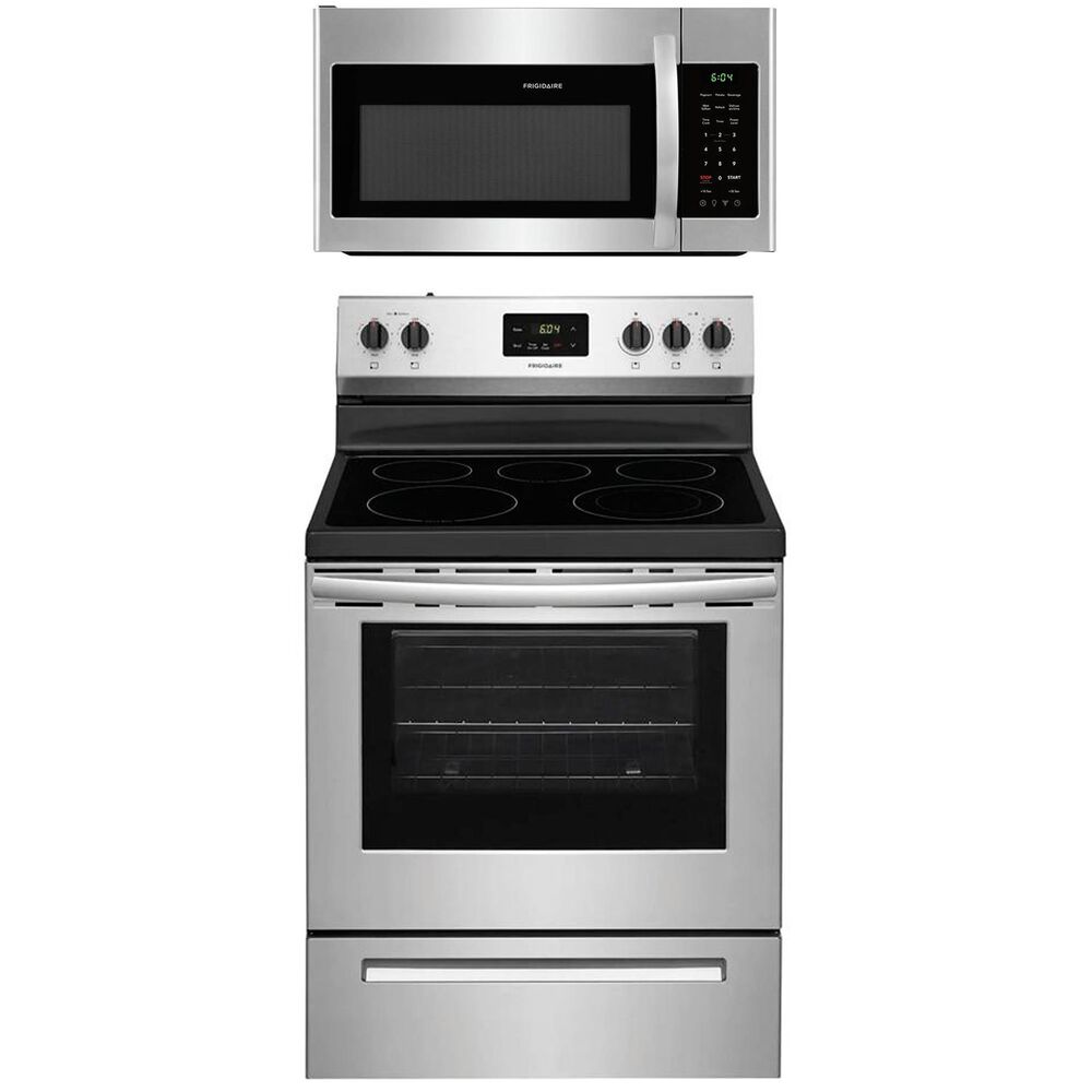 Frigidaire 2-Piece Kitchen Package with Electric Range and Over The Range Microwave in Stainless Steel , , large