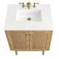 James Martin Vanities Laurent 30" Single Bathroom Vanity in Light Natural Oak with 3 cm White Zeus Quartz Top and Rectangular Sink, , large