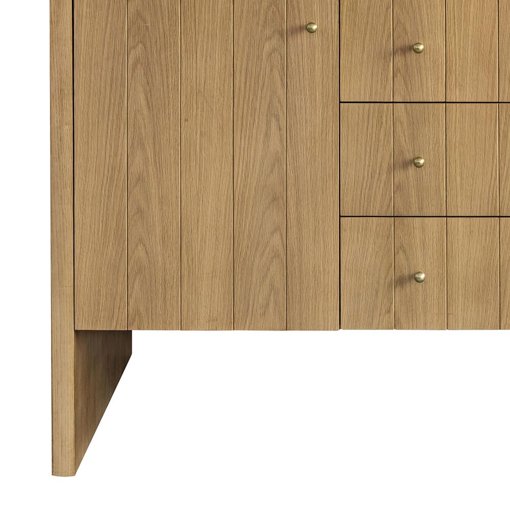 James Martin Vanities Hudson 60" Single Bathroom Vanity in Light Natural Oak with 3 cm Eternal Jasmine Pearl Quartz Top, Rectangular Sink and FreePower Wireless Charger, , large