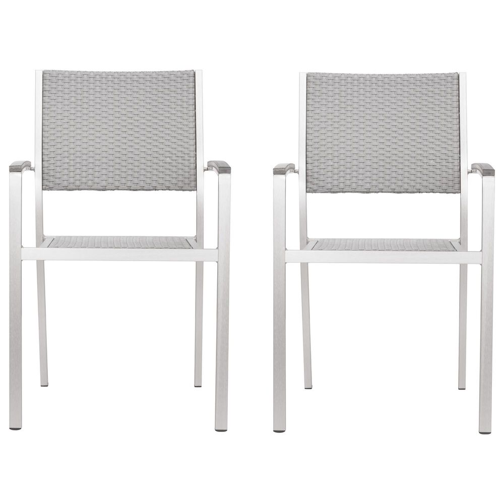 Zuo Modern Metropolitan Arm Chair in Silver &#40;Set of 2&#41;, , large