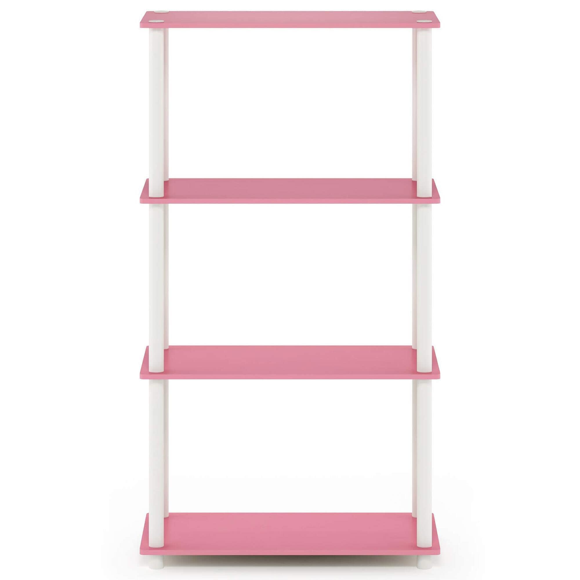 HOMLUX Turn-N-Tube 4-Tier Multipurpose Shelf Display Rack in Pink