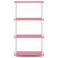HOMLUX Turn-N-Tube 4-Tier Multipurpose Shelf Display Rack in Pink and White, , large