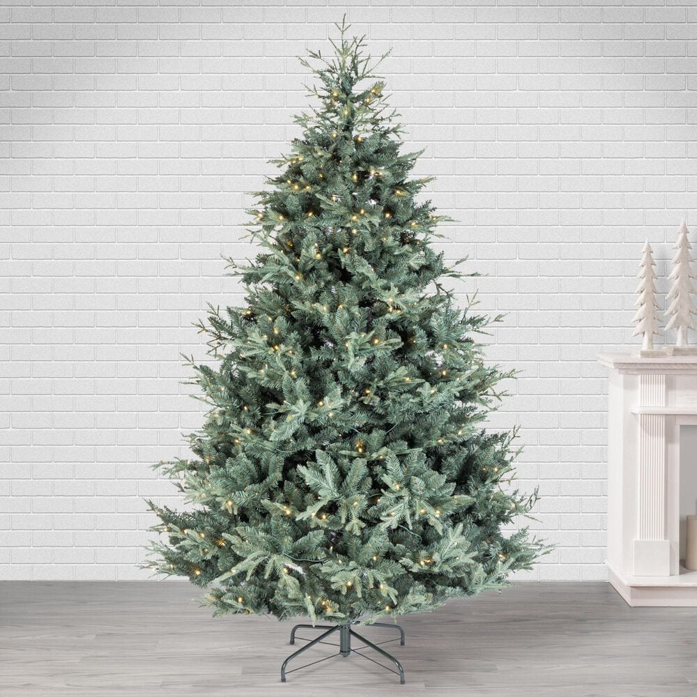 The Gerson Company 7.5' Pre-Lit Mixed Tips Hinged Tree in Green, , large