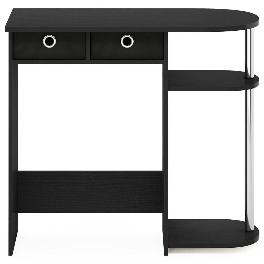 HOMLUX 32" Computer Desk with Two Drawers in Americano and Stainless Steel, , large