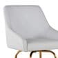 LumiSource Hannah Swivel Counter Stool with White Faux Leather Upholstery in Gold (Set of 2), , large