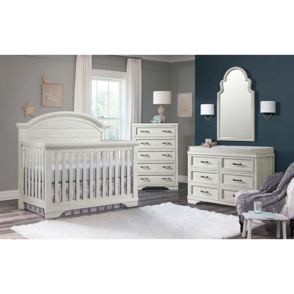 Eastern Shore Foundry Curved Top Convertible Crib in White Dove, , large