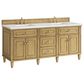 James Martin Vanities Lorelai 72" Double Vanity in Light Natural Oak with 3 cm Ethereal Noctis Quartz Top, , large