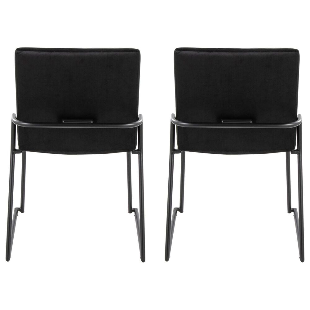 LumiSource Dutchess Side Chair with Black Velvet Cushion in Black (Set of 2), , large