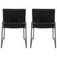 LumiSource Dutchess Side Chair with Black Velvet Cushion in Black (Set of 2), , large