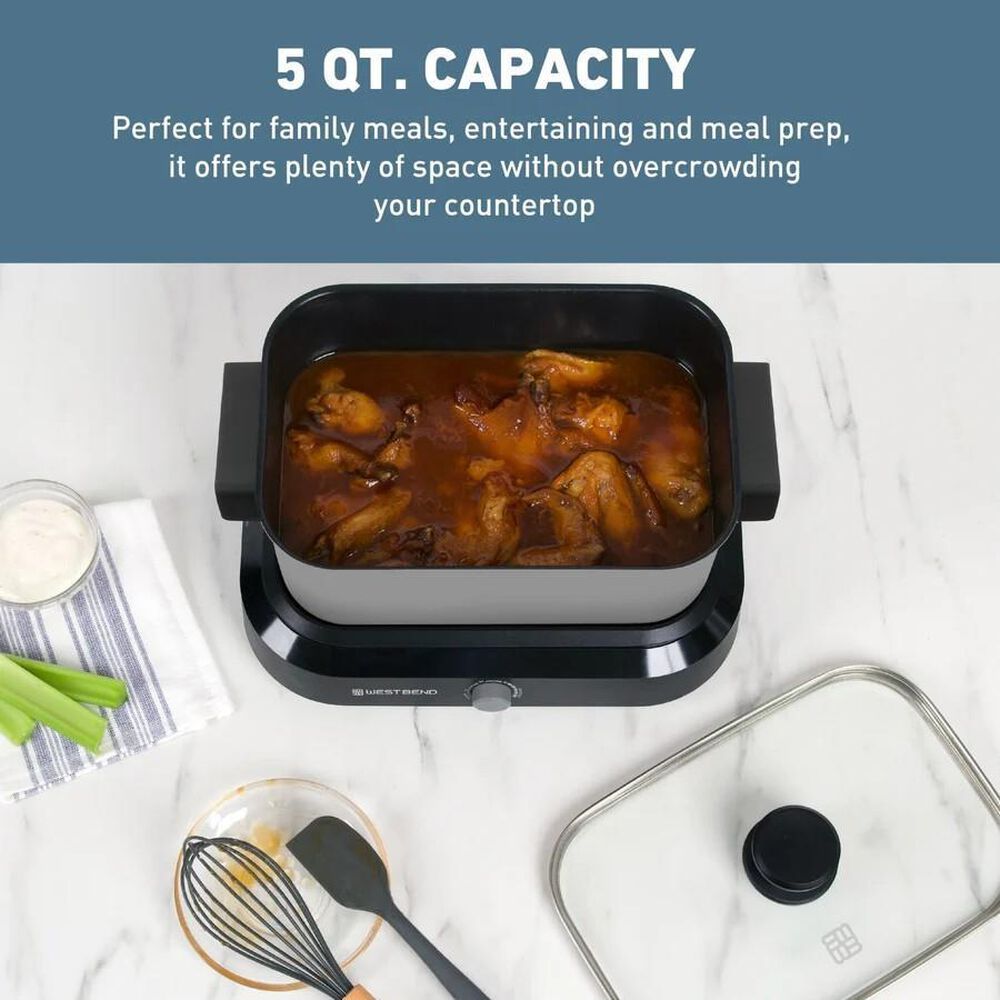 West Bend 5-Quart Versatility Slow Cooker in Silver, , large