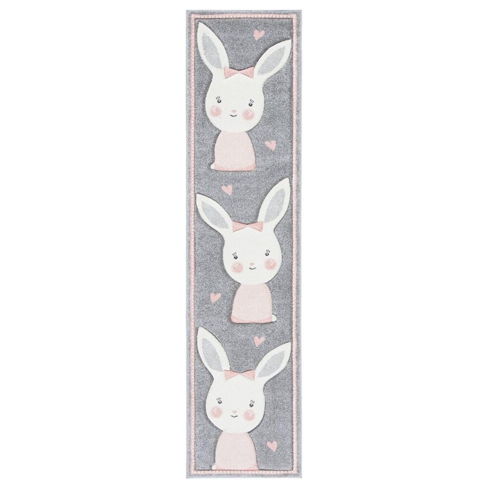 Safavieh Carousel CRK166 2" x 8" Grey and Ivory Kids Runner, , large